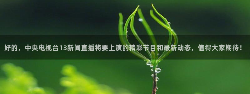 857直播体育n：好的，中央电视台13新闻直播将要上演的精彩节目和最新动态，值得大家期待！
